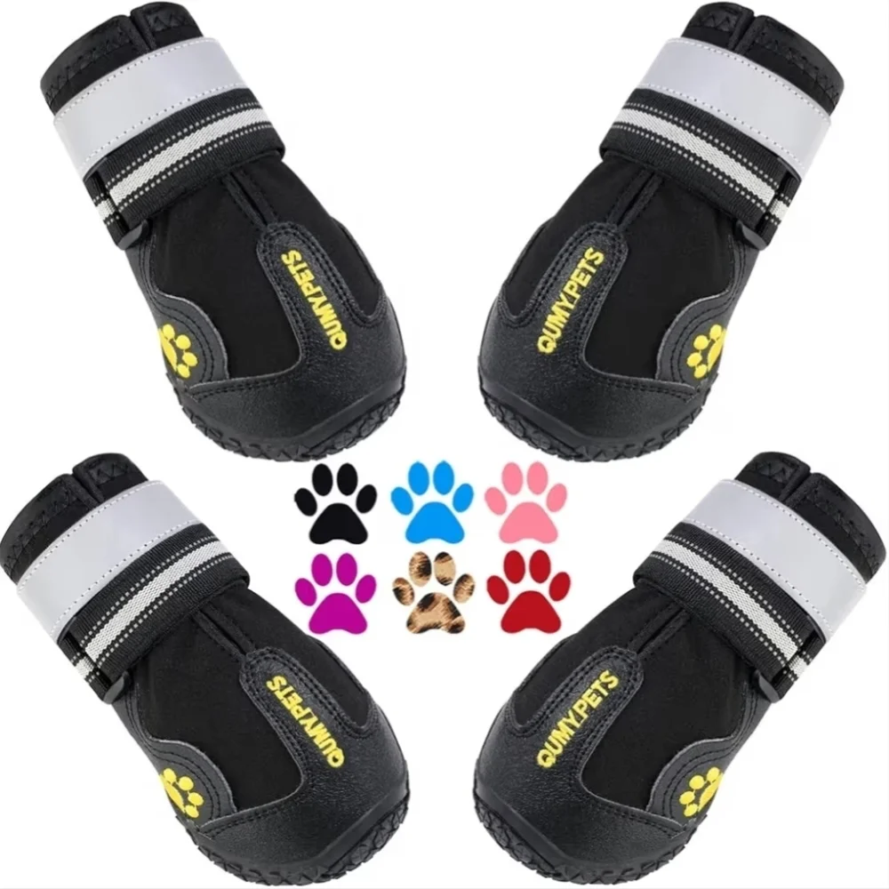 QUMY Dog Boots Ruffwear Dog Boots Waterproof Winter Shoes for Large Dog 3 PAIRS